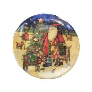 3 Gibson Twilight Santa salad plates by Debi Hron 2006